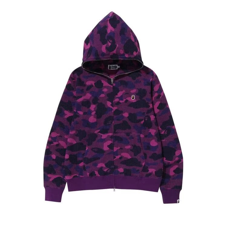 BAPE Color Camo Thermal Full Zip Hoodie Purple