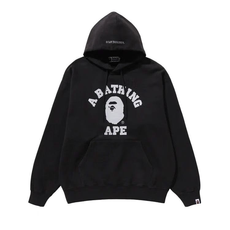 BAPE College Overdye Pullover Hoodie Black