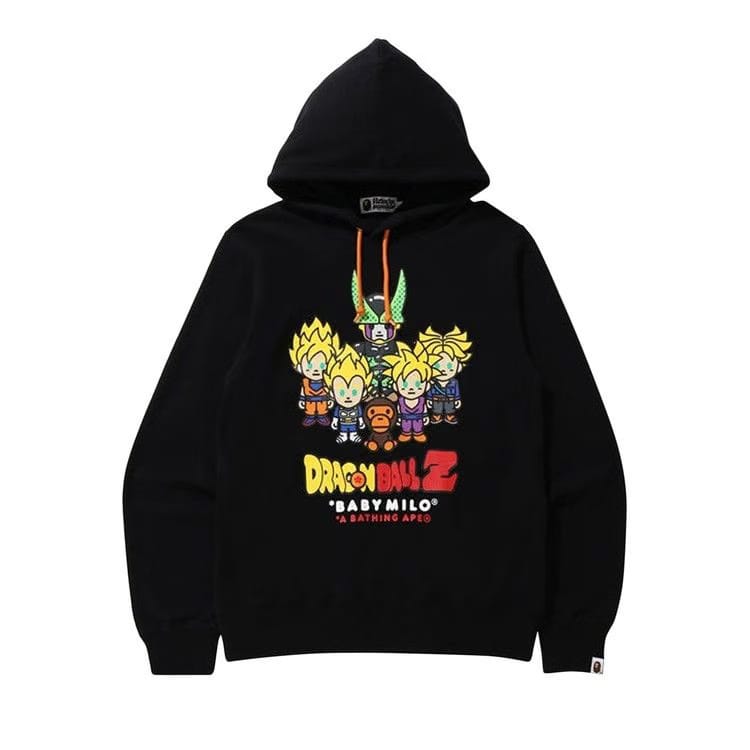 BAPE x Dragon Ball Z Baby Milo Super Saiyan & Cell Pullover Hoodie Black
