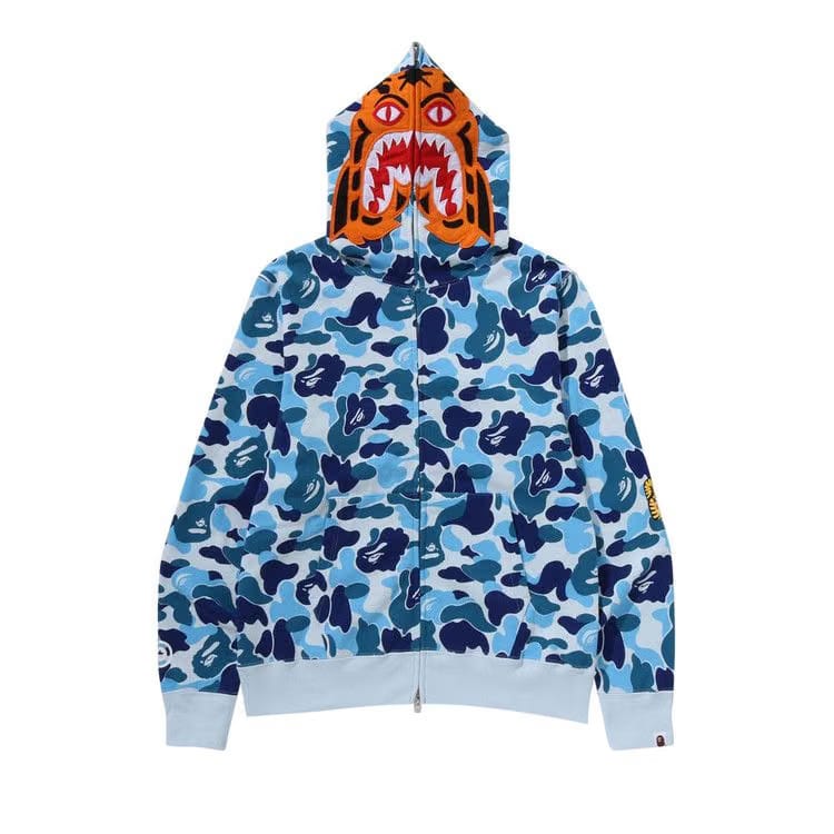 BAPE Camo Tiger Full Zip Hoodie Blue
