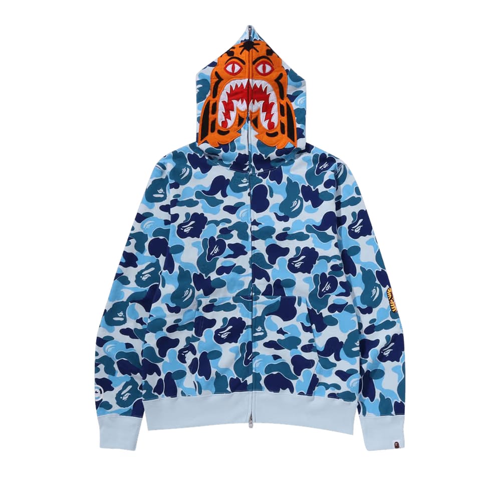 BAPE Camo Tiger Full Zip Hoodie Blue