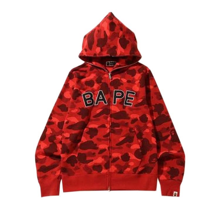 BAPE Color Camo Full Zip Hoodie Red