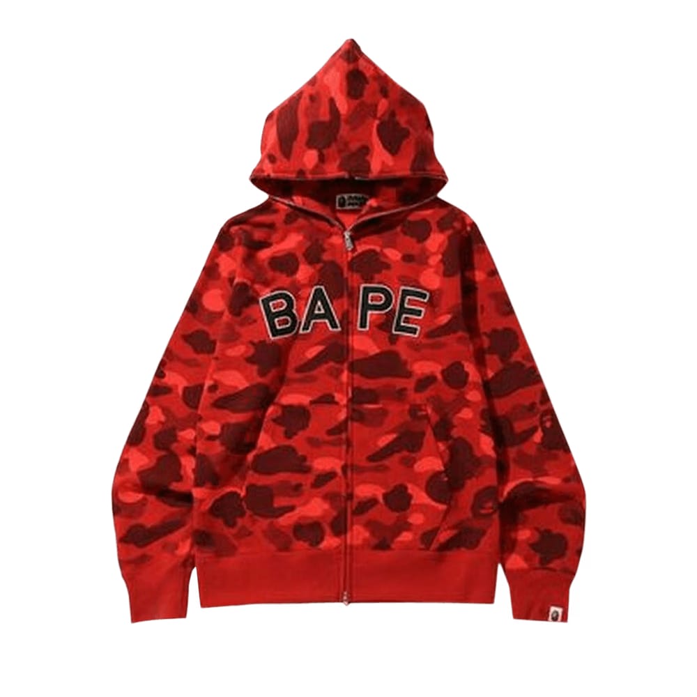 BAPE Color Camo Full Zip Hoodie Red