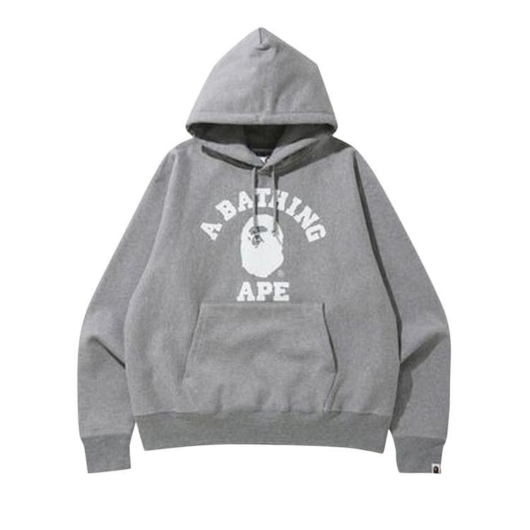 BAPE Relaxed Classic College Pullover Hoodie Grey