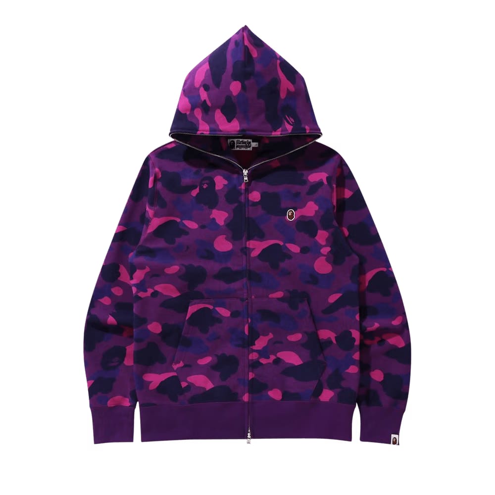 BAPE Color Camo Ape Head One Point Full Zip Hoodie Purple