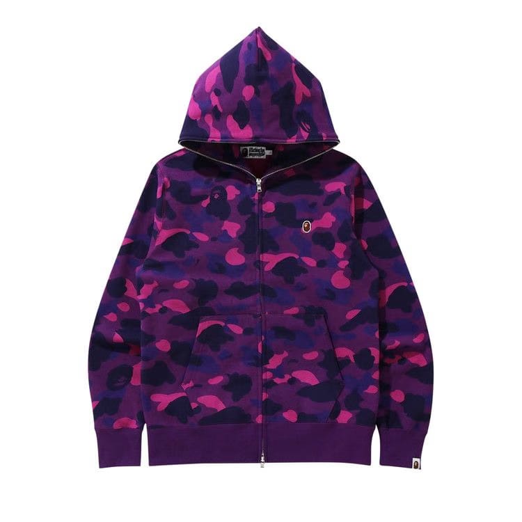 BAPE Color Camo Ape Head One Point Full Zip Hoodie Purple