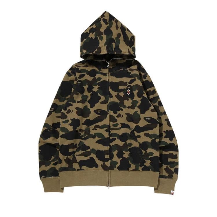 BAPE 1st Camo One Point Full Zip Hoodie Green