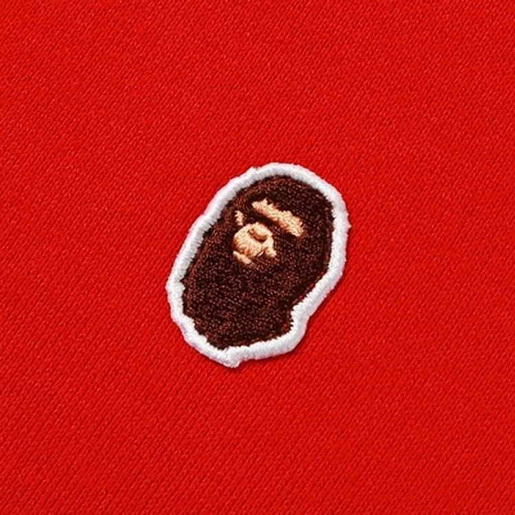 BAPE Relaxed One Point Full Zip Hoodie Red