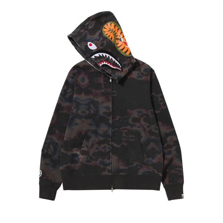 BAPE Thermography Shark Full Zip Hoodie Black