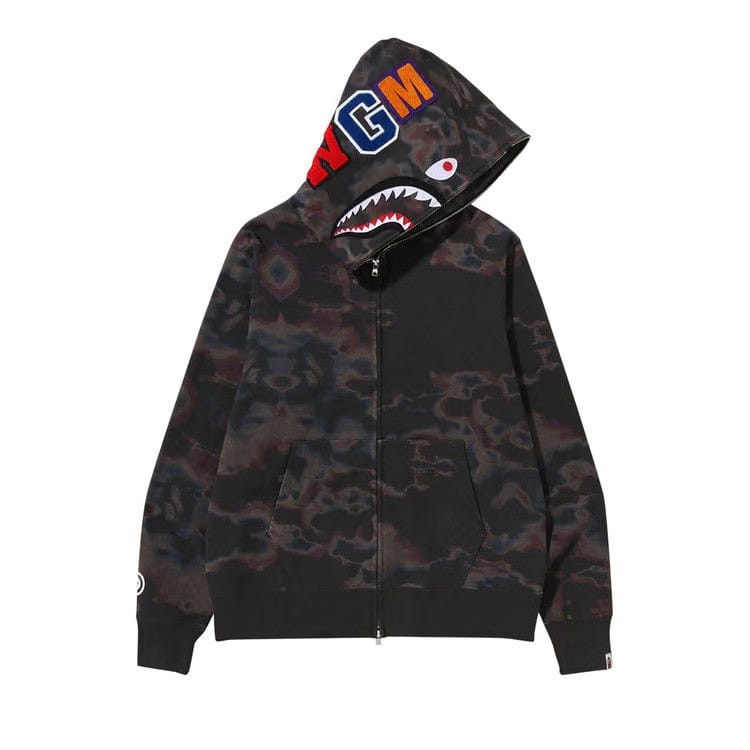 BAPE Thermography Shark Full Zip Hoodie Black