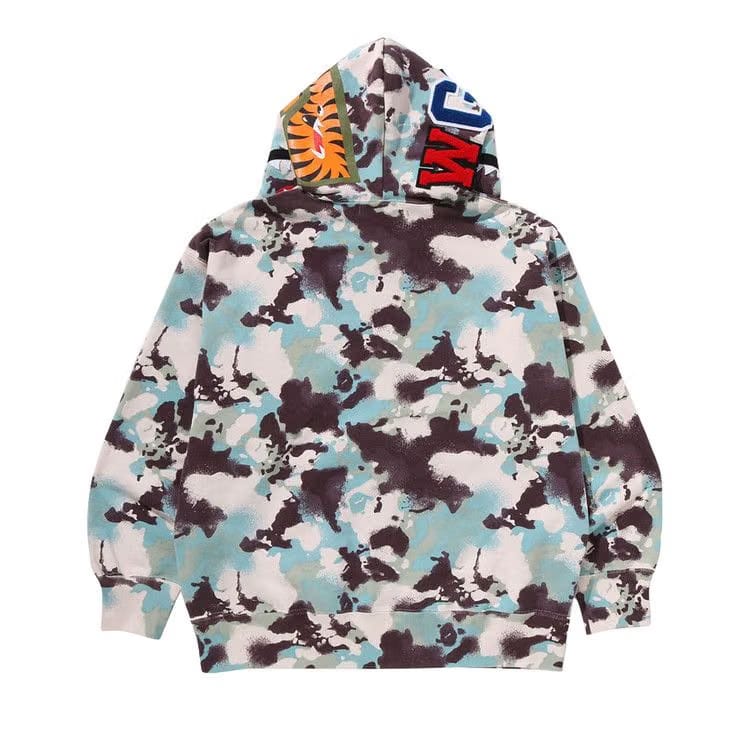 BAPE Map Camo Shark Relaxed Fit Full Zip Hoodie Multicolor