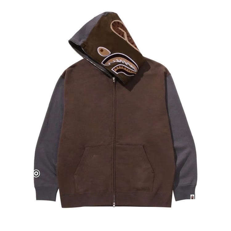 BAPE Shark Full Zip Hoodie #2 Beige