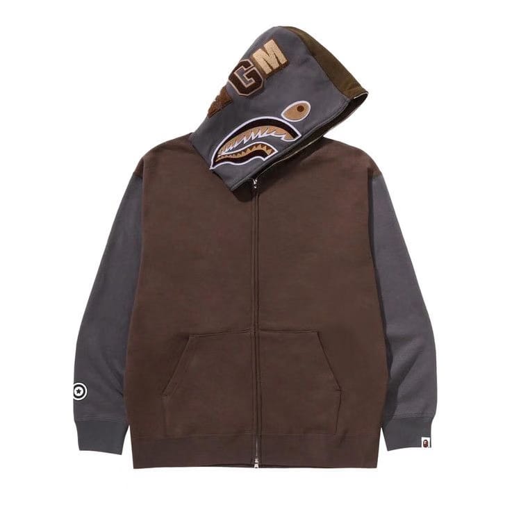 BAPE Shark Full Zip Hoodie #2 Beige