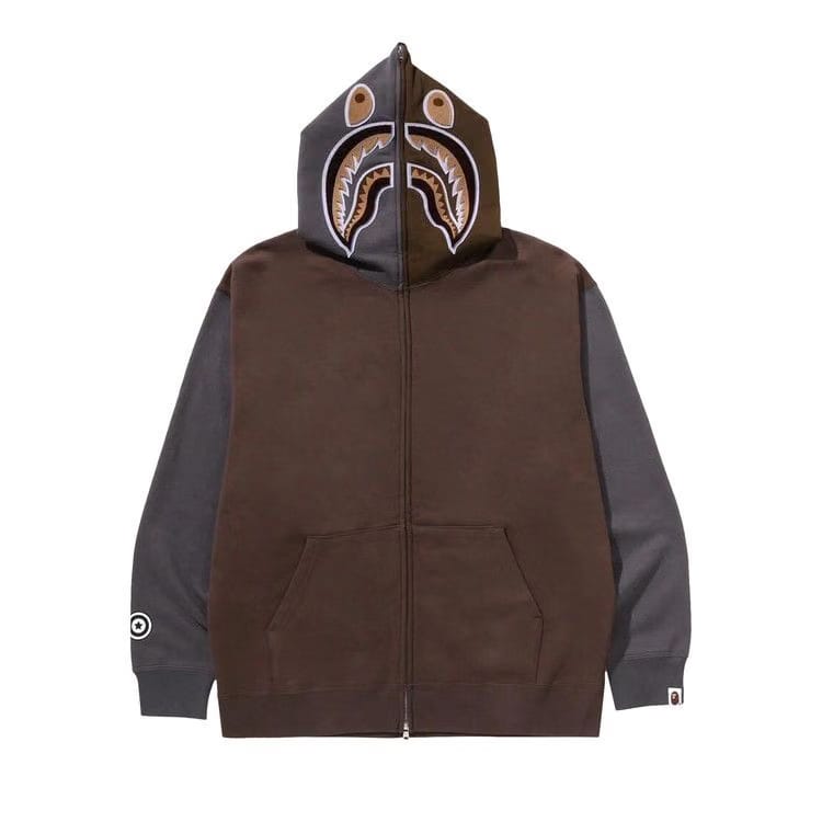 BAPE Shark Full Zip Hoodie #2 Beige