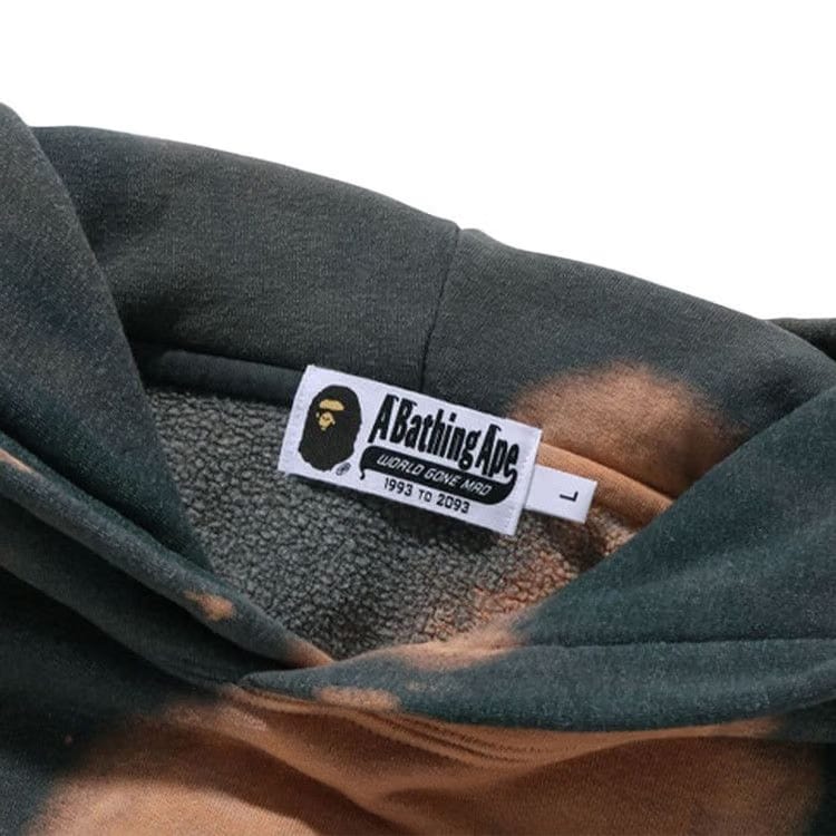 BAPE Tie Dye College Relaxed Fit Pullover Hoodie Beige