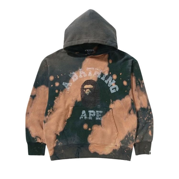 BAPE Tie Dye College Relaxed Fit Pullover Hoodie Beige