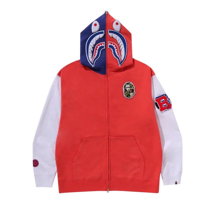 BAPE Shark Full Zip Hoodie Japan Red