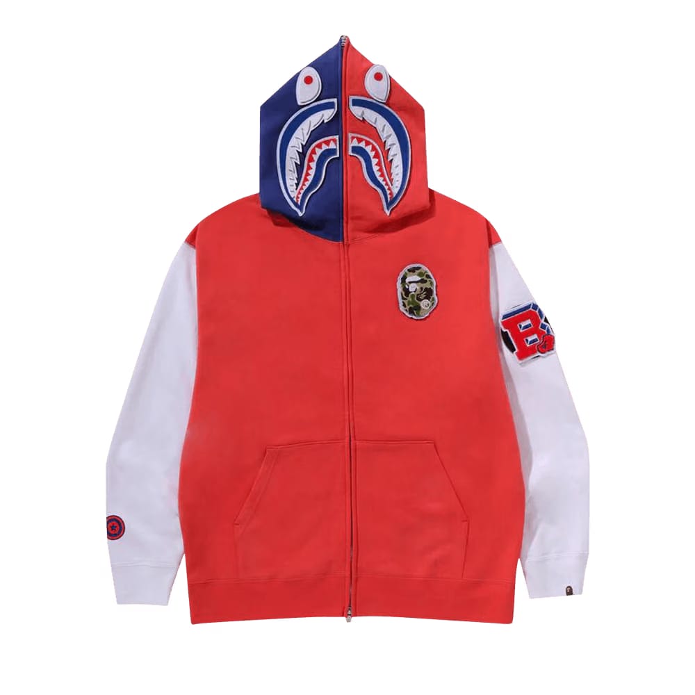 BAPE Shark Full Zip Hoodie Japan Red