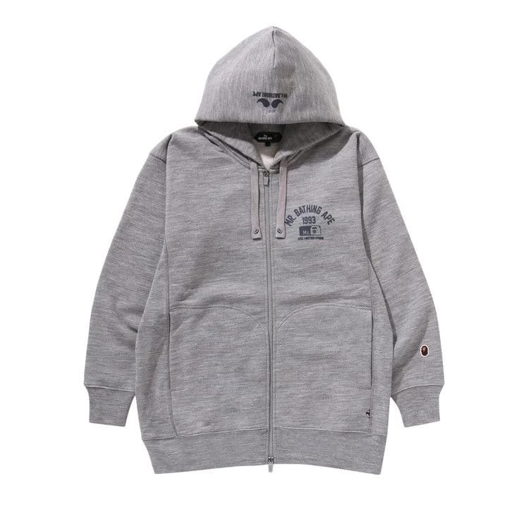 BAPE Zip Up Pullover Hoodie Grey
