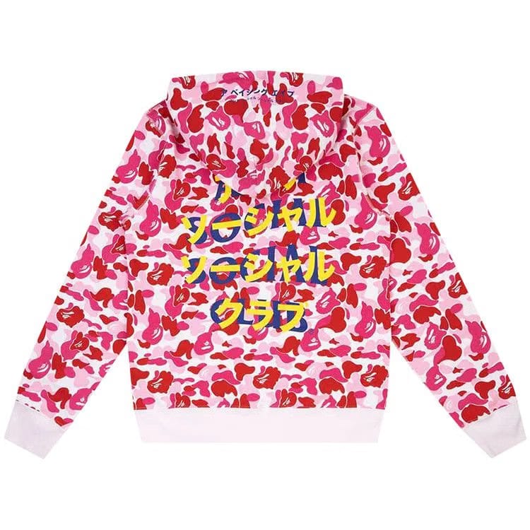 BAPE x Anti Social Social Club ABC Camo Pullover Hoodie Pink