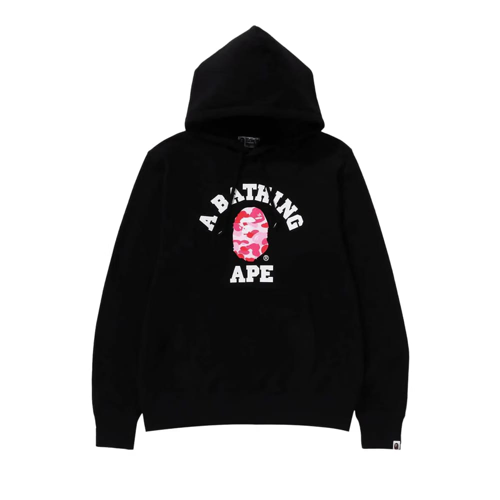 BAPE ABC Camo College Organic Pullover Hoodie Black/Pink