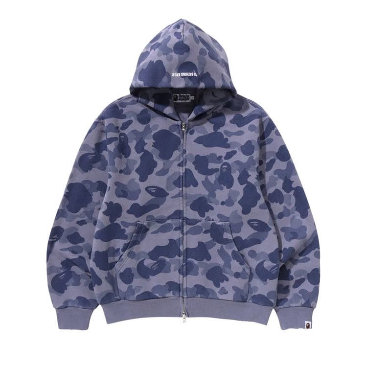 BAPE 1st Camo Heavy Wash Cropped Fit Zip Hoodie Charcoal