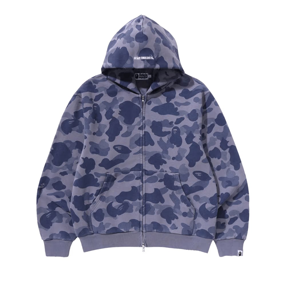 BAPE 1st Camo Heavy Wash Cropped Fit Zip Hoodie Charcoal