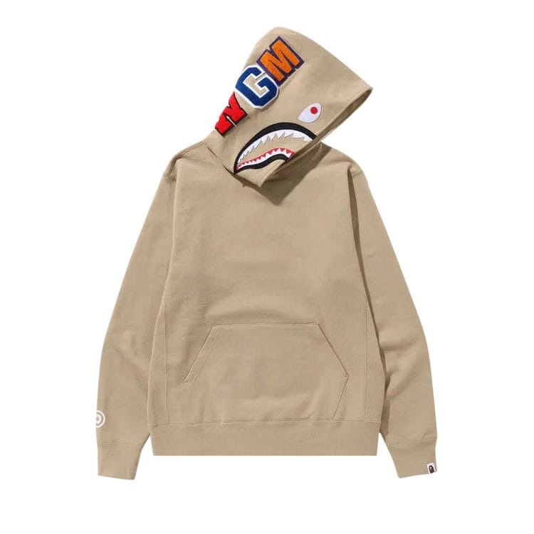 BAPE Shark Pullover Hoodie Beige