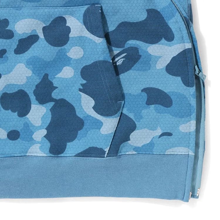 BAPE Honeycomb Camo Shark Full Zip Hoodie Blue