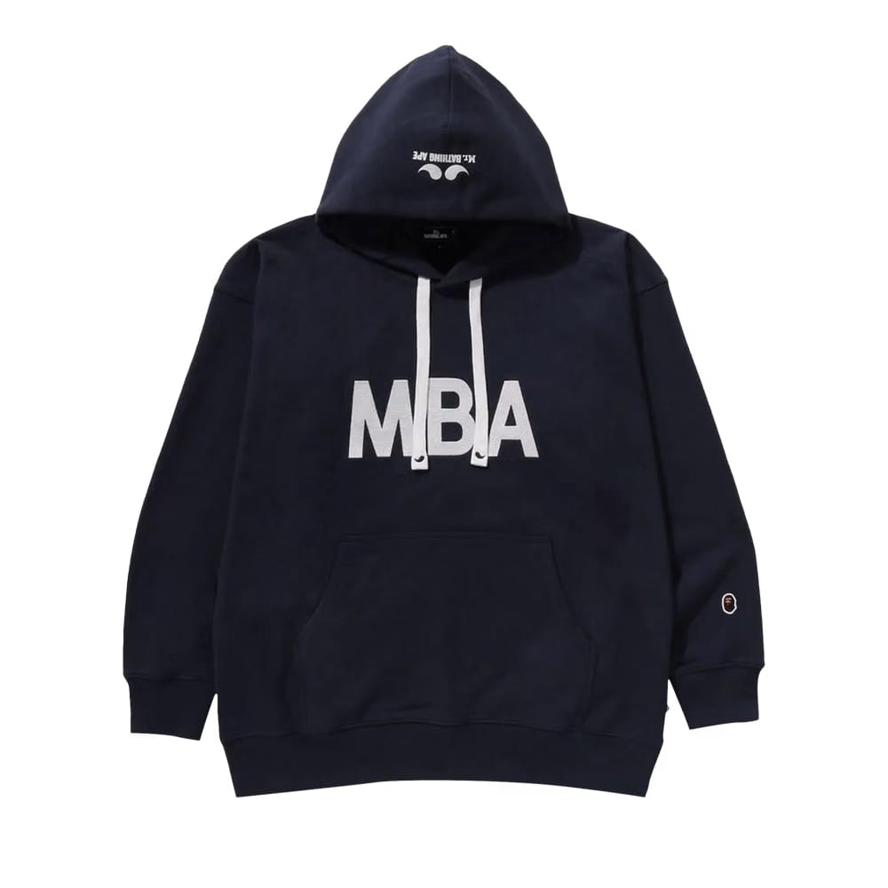BAPE Logo Pullover Hoodie Navy