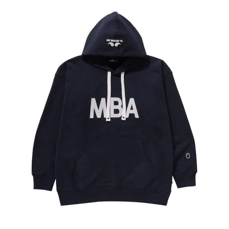 BAPE Logo Pullover Hoodie Navy
