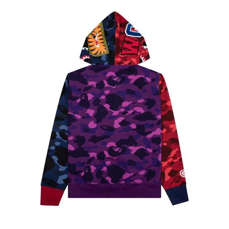 BAPE Crazy Shark Wide Fit Full Zip Double Hoodie Multicolor