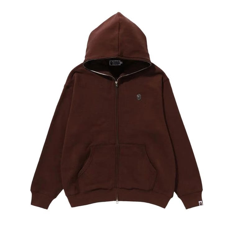 BAPE Metal One Point Full Zip Hoodie Brown