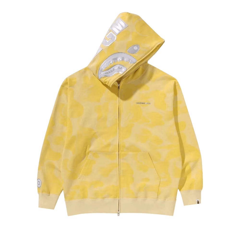 BAPE Ink Camo Shark Zip Hoodie Yellow