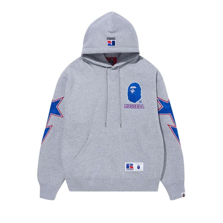 BAPE x Russell Pullover Hoodie Grey