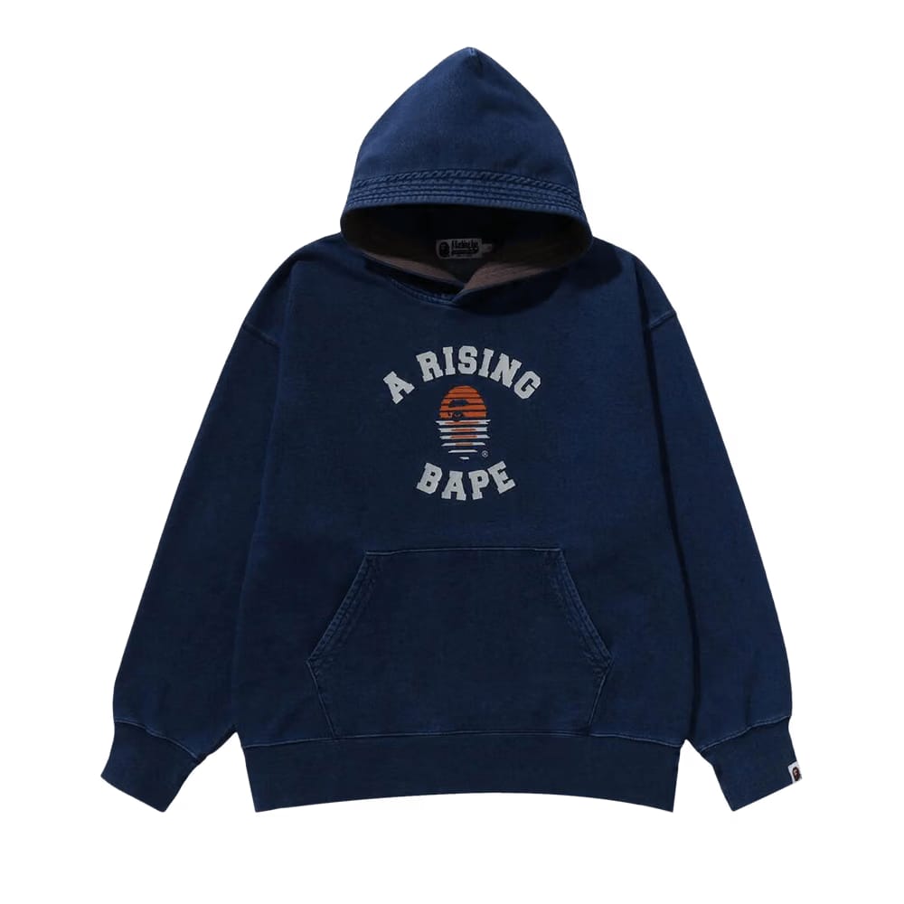 BAPE A Rising Indigo Pullover Hoodie Navy