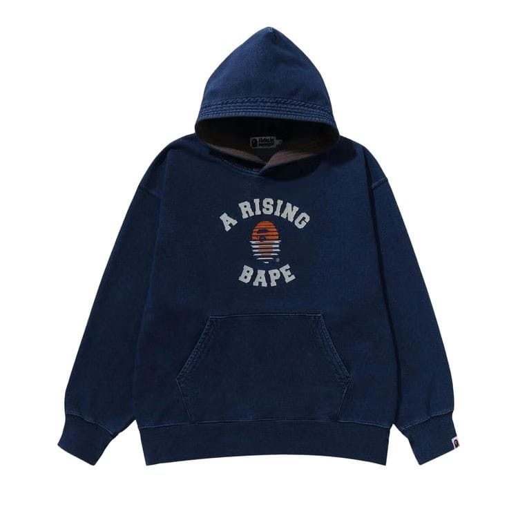 BAPE A Rising Indigo Pullover Hoodie Navy