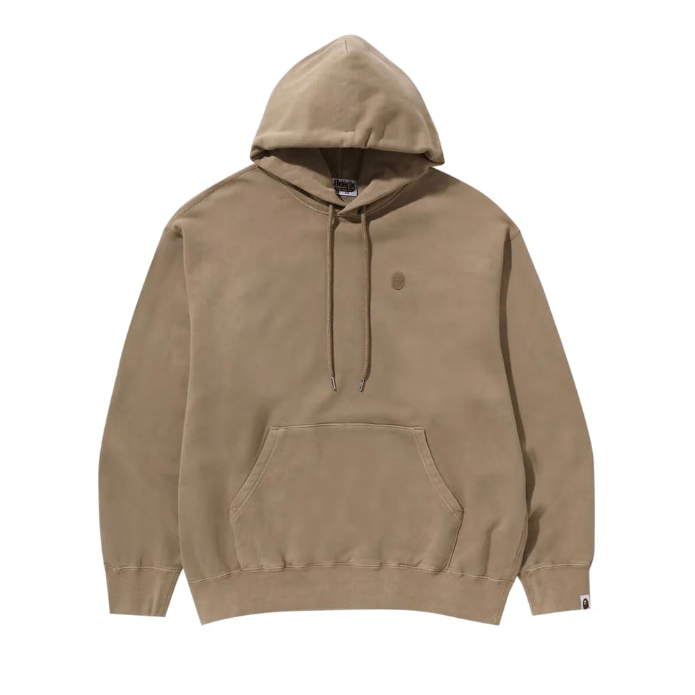 BAPE Ape Head One Point Garment Dye Pullover Hoodie Beige