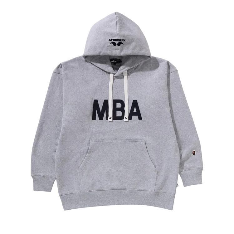 BAPE Logo Pullover Hoodie Grey