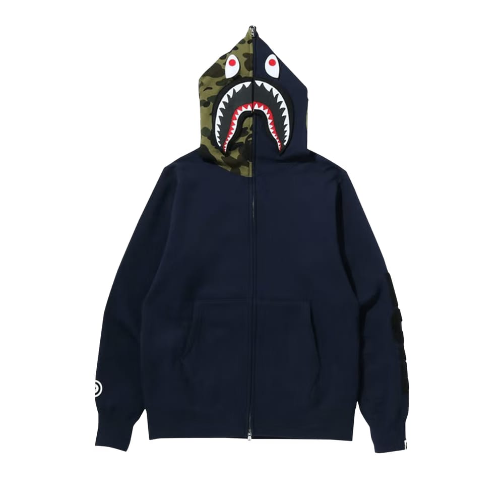 BAPE Detatchable Shark Full Zip Hoodie Navy