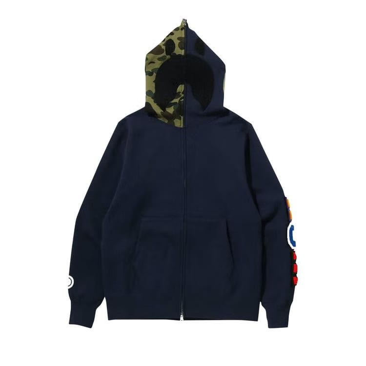 BAPE Detatchable Shark Full Zip Hoodie Navy