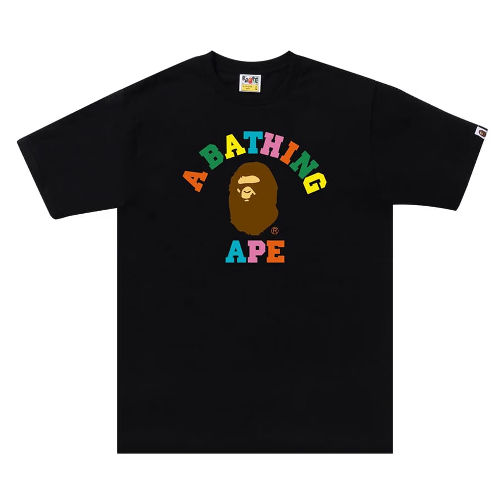 BAPE Colors College T-Shirt Black/Multicolor