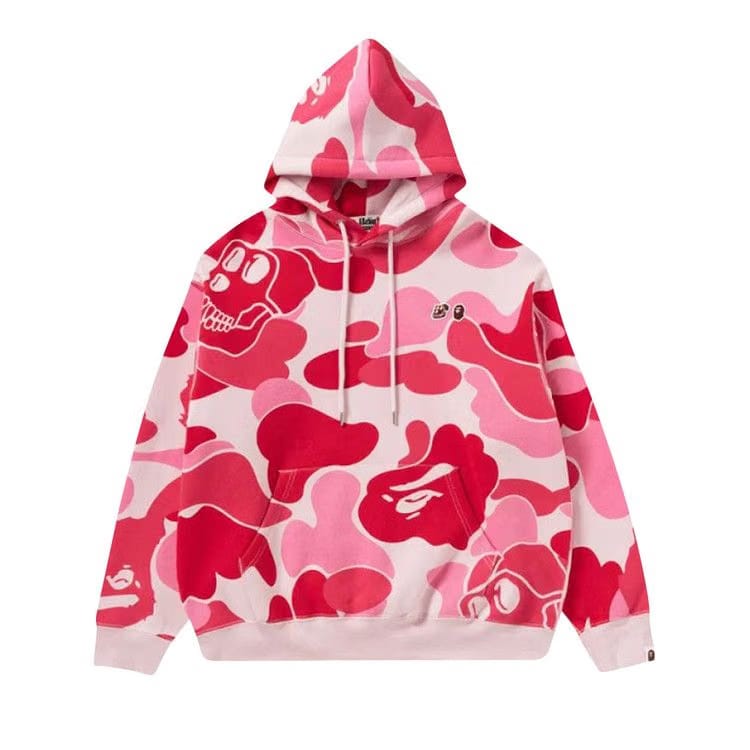 BAPE x BAYC Camo Pullover Hoodie Pink
