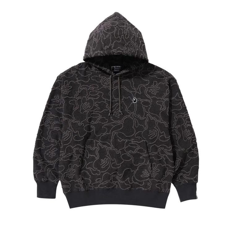 BAPE Neon Camo Jacquard Relaxed Fit Pullover Hoodie Black