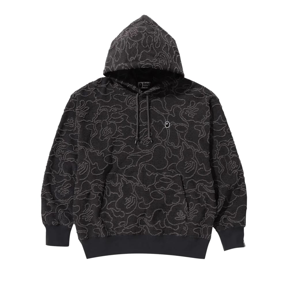 BAPE Neon Camo Jacquard Relaxed Fit Pullover Hoodie Black