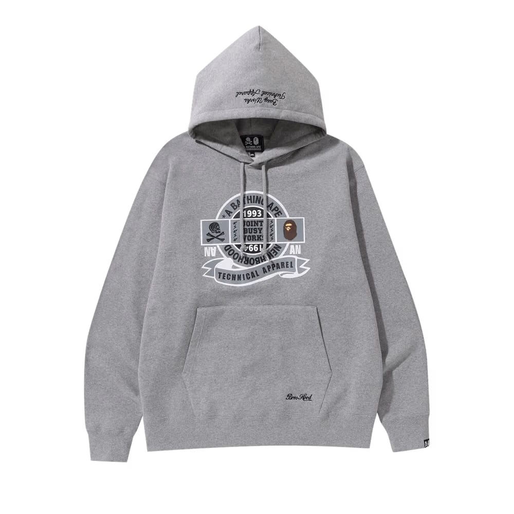 BAPE x Neighborhood Relaxed Fit Pullover Hoodie Grey