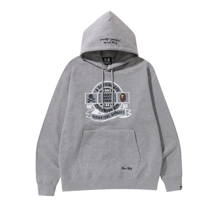 BAPE x Neighborhood Relaxed Fit Pullover Hoodie Grey