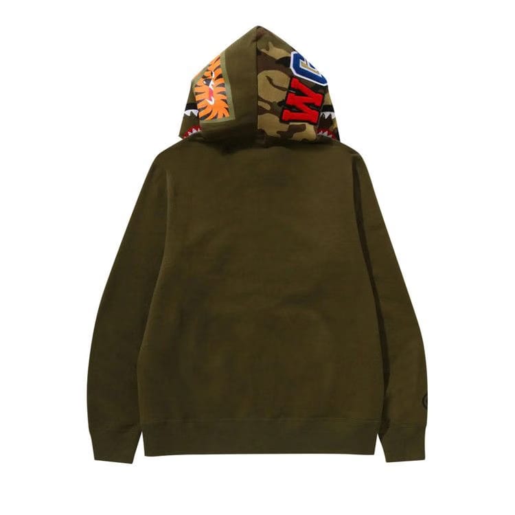 BAPE 1st Shark Full Zip Hoodie Olive Drab