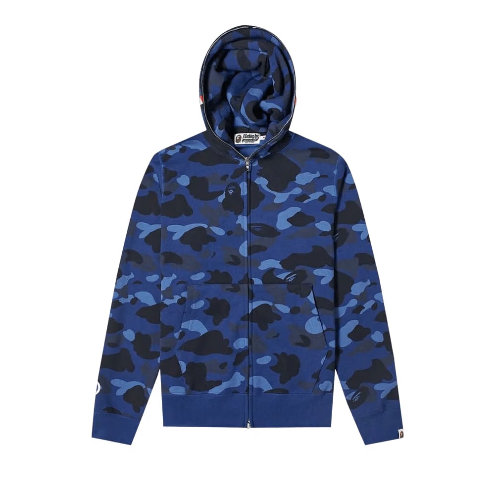 BAPE Color Camo 2nd Shark Full Zip Hoodie Navy