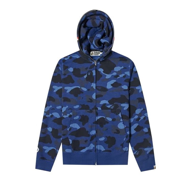 BAPE Color Camo 2nd Shark Full Zip Hoodie Navy